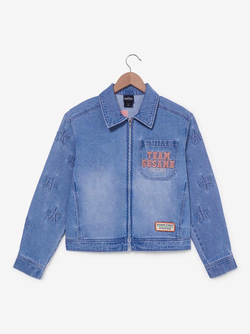 Sesame Street Light Blue bomber Denim Jacket - Team Sesame